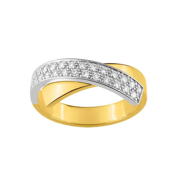 Bague diamant 0.28ct Or 750 bicolore.