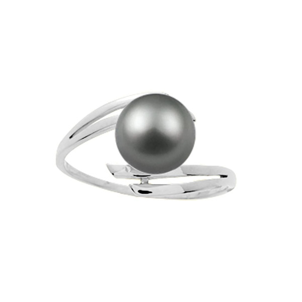 Bague perle de culture de Tahiti Or Blanc 750