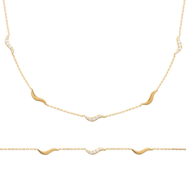 Collier plaqué Or 750 oxyde(s) de zirconium 