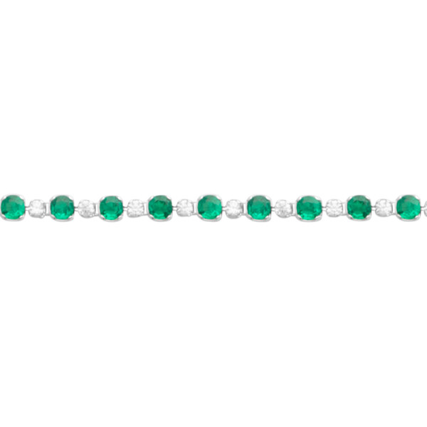 Bracelet argent 925 rhodié pierre(s) synthétique(s)