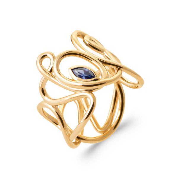 Bague plaqué Or 750 pierre(s) synthétique(s)