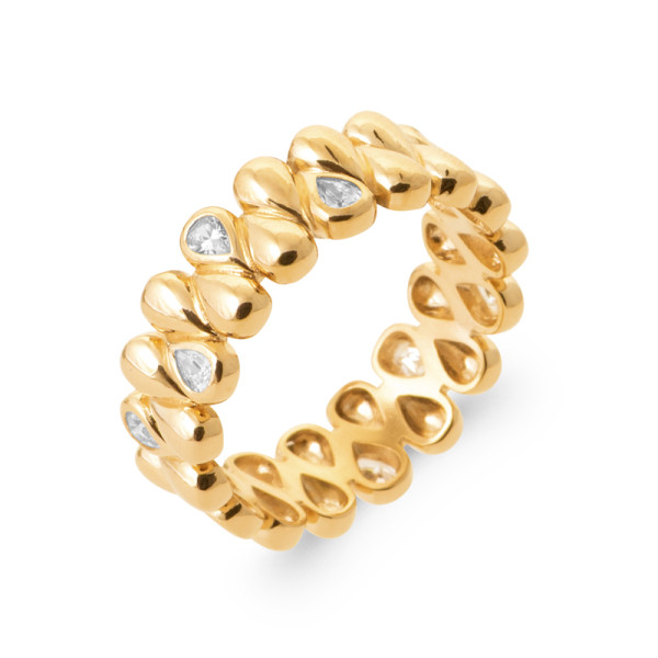 Bague plaqué Or 750 oxyde(s) de zirconium 