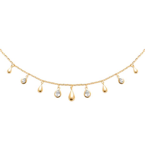 Collier plaqué Or 750 oxyde(s) de zirconium 