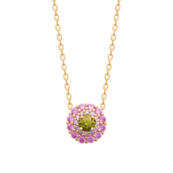 Collier plaqué Or 750 pierre(s) synthétique(s)