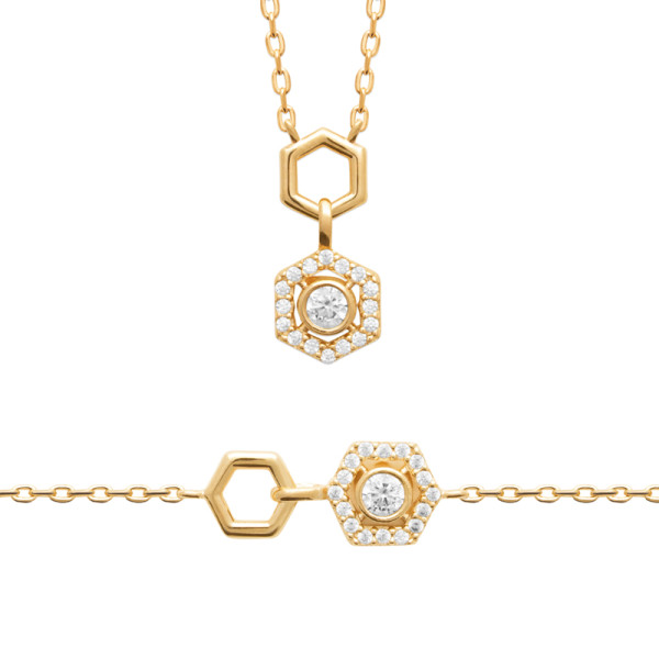 Bracelet plaqué Or 750 oxyde(s) de zirconium 