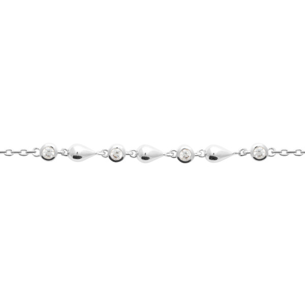 Bracelet argent 925 rhodié oxyde(s) de zirconium 