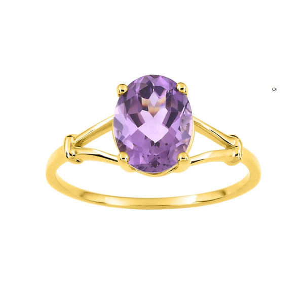 Bague Or Jaune 375 améthyste