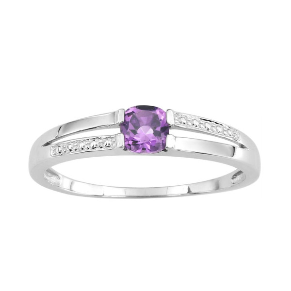 Bague Or Blanc 375 améthyste
