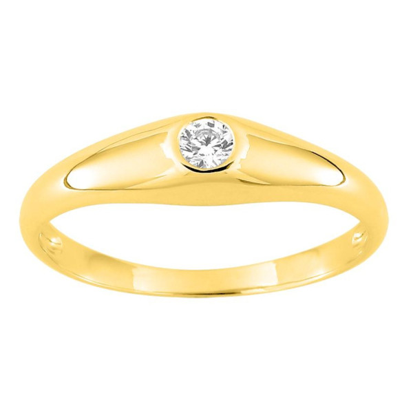Bague Jonc anglais oxyde(s) de zirconium Or Jaune 750