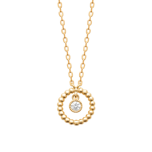 Collier plaqué Or 750 oxyde(s) de zirconium 