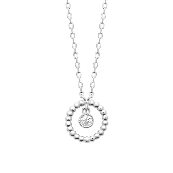 Collier argent 925 rhodié oxyde(s) de zirconium 