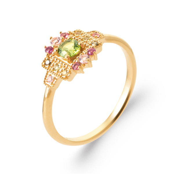 Bague plaqué Or 750 pierre(s) synthétique(s)