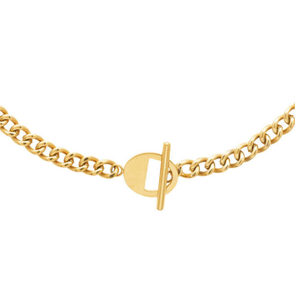 Collier acier plaquage doré dorÃ