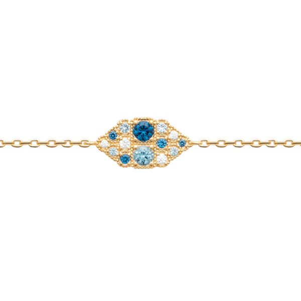 Bracelet plaqué Or 750 pierre(s) synthétique(s)