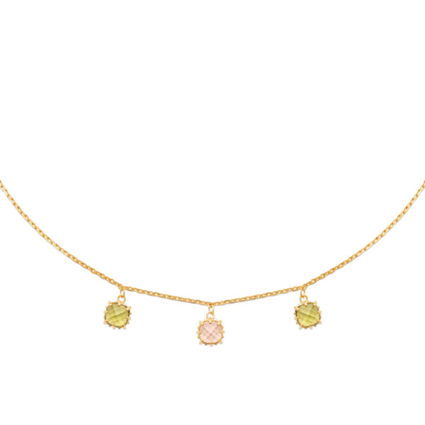 Collier plaqué Or 750 pierre(s) synthétique(s)