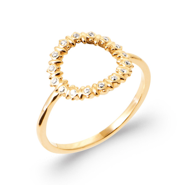 Bague plaqué Or 750 oxyde(s) de zirconium 