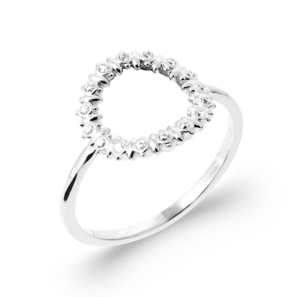 Bague argent 925 rhodié oxyde(s) de zirconium 