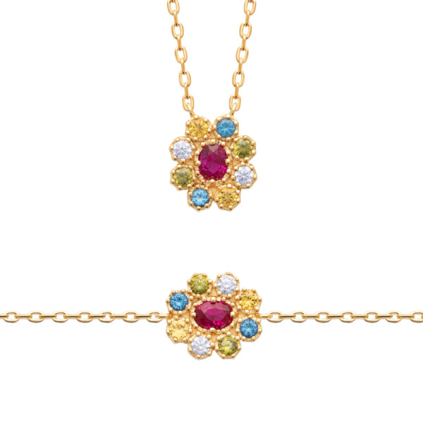 Collier plaqué Or 750 pierre(s) synthétique(s)