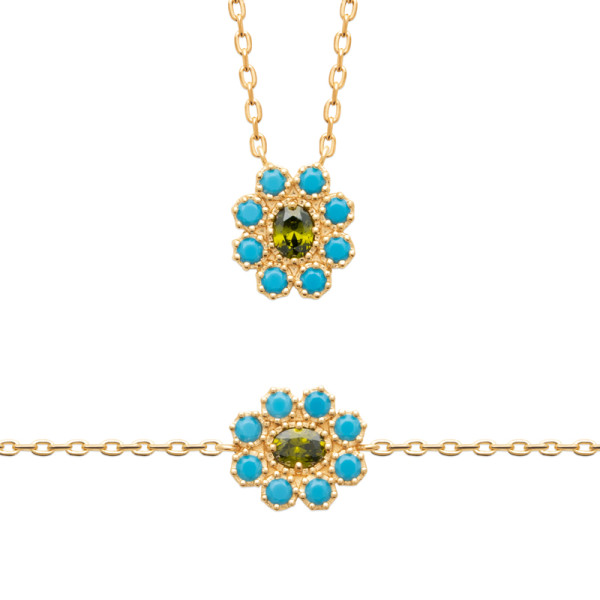 Collier plaqué Or 750 pierre(s) synthétique(s)