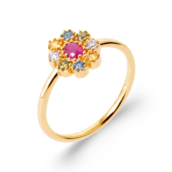 Bague plaqué Or 750 pierre(s) synthétique(s)
