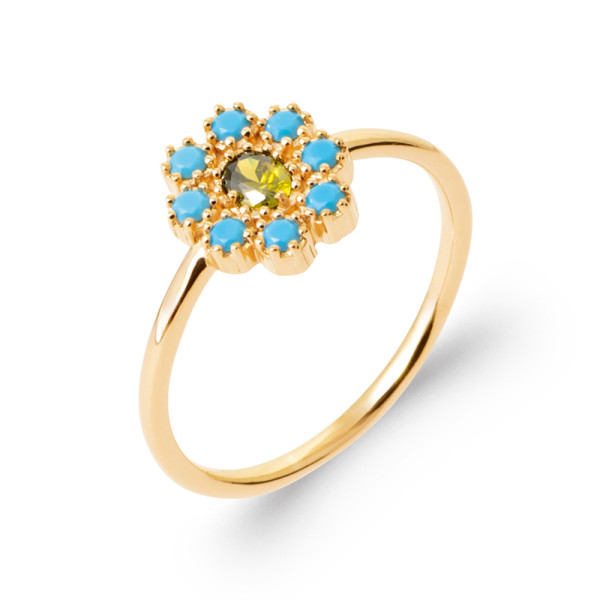 Bague plaqué Or 750 pierre(s) synthétique(s)