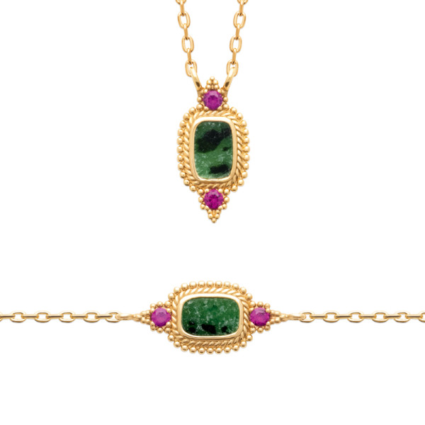 Collier plaqué Or 750 pierre(s) synthétique(s)
