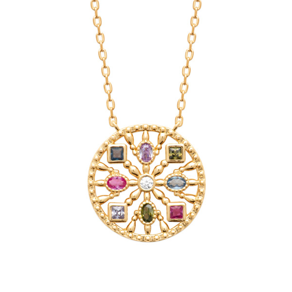 Collier plaqué Or 750 pierre(s) synthétique(s)