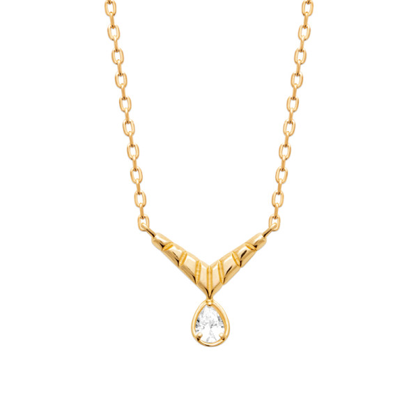 Collier plaqué Or 750 oxyde(s) de zirconium 