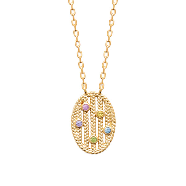 Collier plaqué Or 750 pierre(s) synthétique(s)