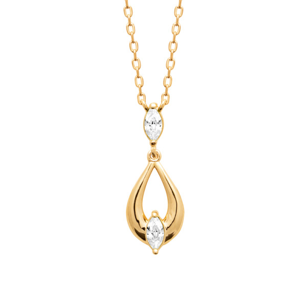 Collier plaqué Or 750 oxyde(s) de zirconium 