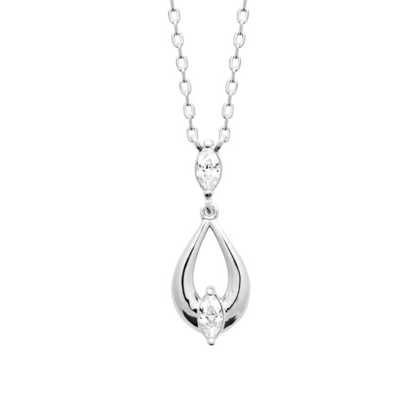 Collier argent 925 rhodié oxyde(s) de zirconium 