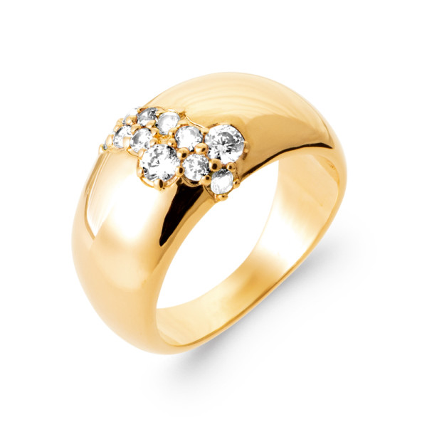 Bague plaqué Or 750 oxyde(s) de zirconium 
