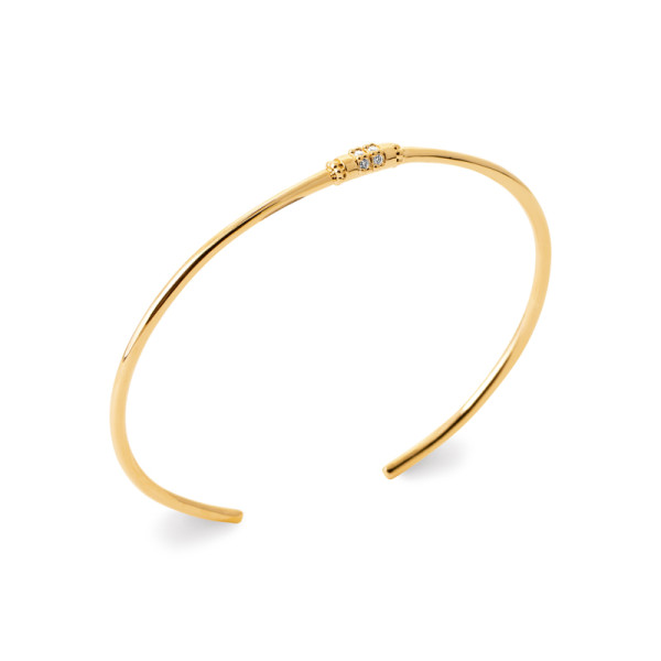 Jonc plaqué Or 750 oxyde(s) de zirconium 