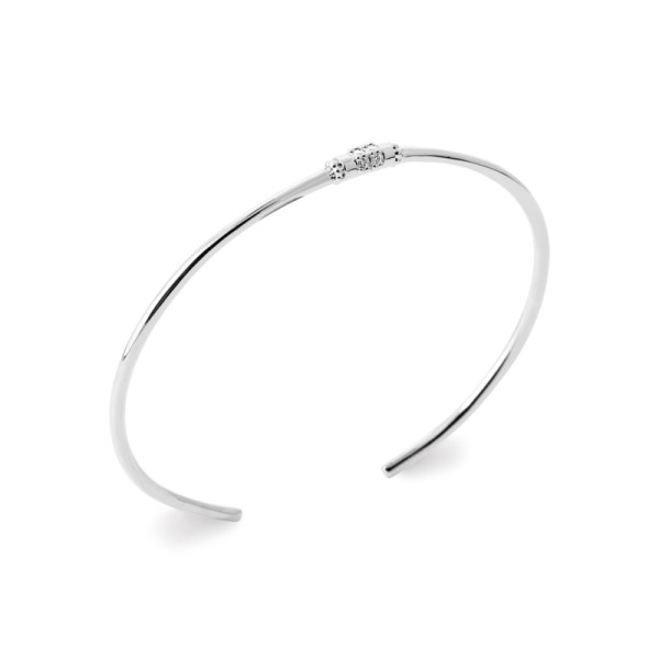 Jonc argent 925 rhodié oxyde(s) de zirconium 