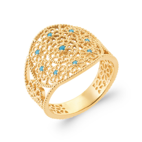 Bague plaqué Or 750 pierre(s) synthétique(s)