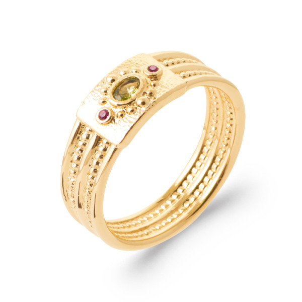 Bague plaqué Or 750 pierre(s) synthétique(s)