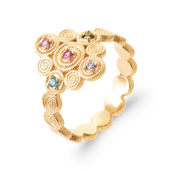 Bague plaqué Or 750 pierre(s) synthétique(s)