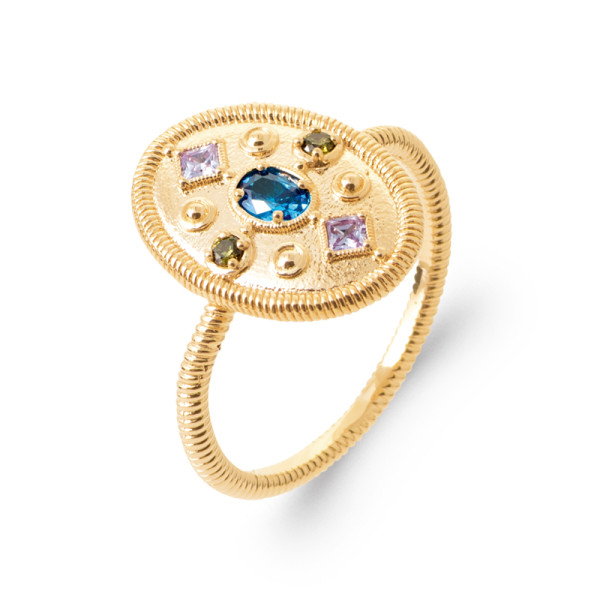Bague plaqué Or 750 pierre(s) synthétique(s)