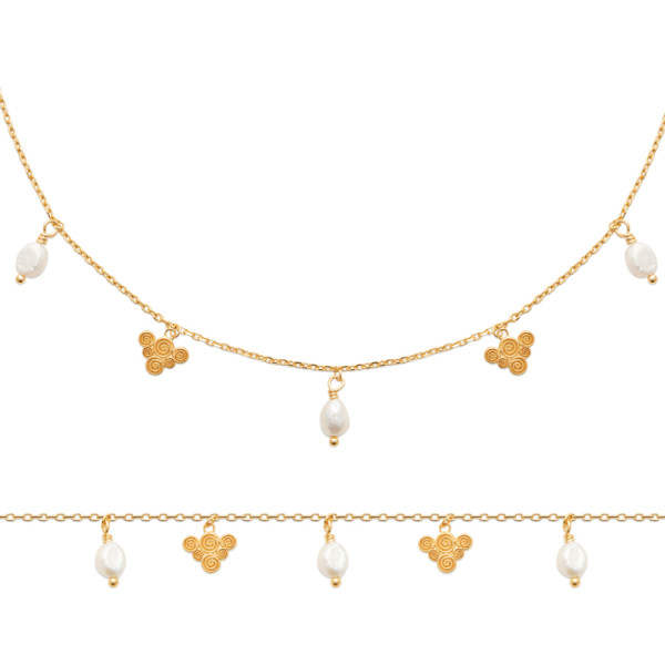 Collier plaqué Or 750 perle de culture