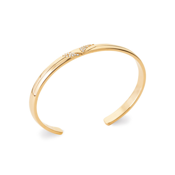 Jonc plaqué Or 750 oxyde(s) de zirconium 