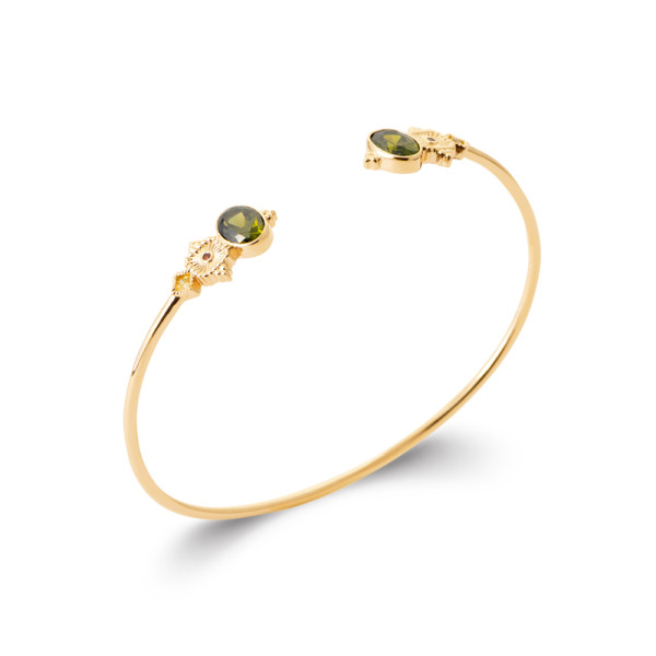 Jonc plaqué Or 750 pierre(s) synthétique(s)