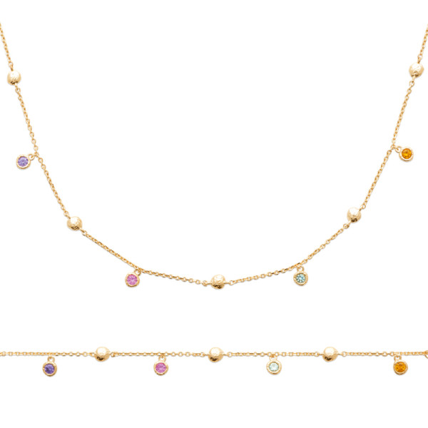 Collier plaqué Or 750 pierre(s) synthétique(s)