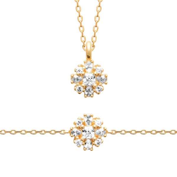 Bracelet plaqué Or 750 oxyde(s) de zirconium 