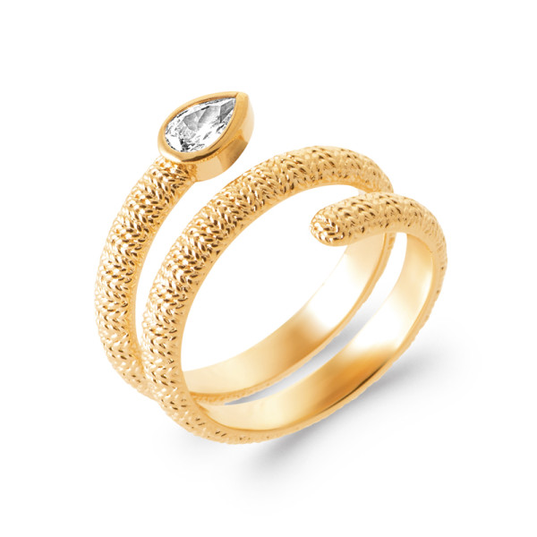 Bague plaqué Or 750 oxyde(s) de zirconium 