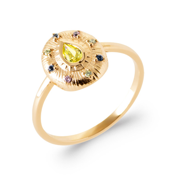 Bague plaqué Or 750 pierre(s) synthétique(s)