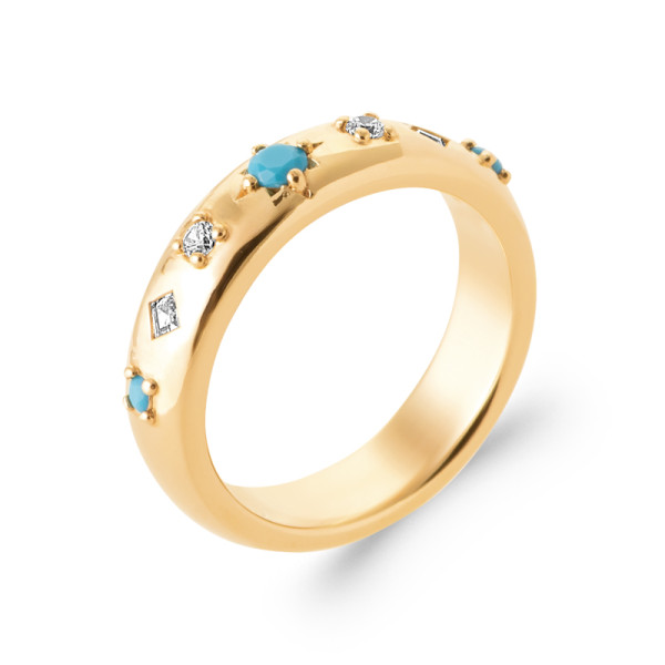 Bague plaqué Or 750 oxyde(s) de zirconium pierre(s) synthétique(s)