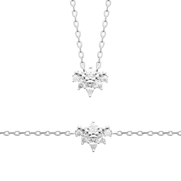 Collier argent 925 rhodié oxyde(s) de zirconium 