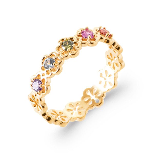 Bague plaqué Or 750 pierre(s) synthétique(s)