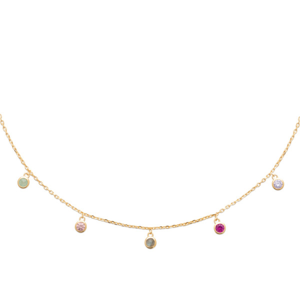 Collier plaqué Or 750 pierre(s) véritable(s)