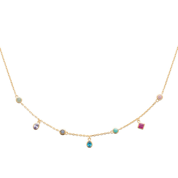 Collier plaqué Or 750 pierre(s) véritable(s)